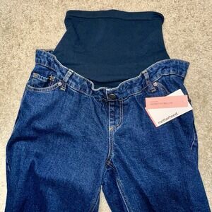 Motherhood Maternity Cropped Jeans Wide Leg Size M Secret Fit Belly   NWT